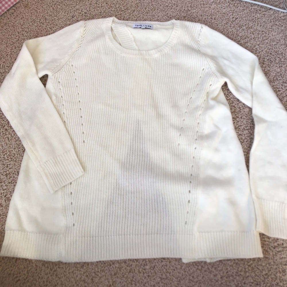 John + Jenn Cream open back sweater